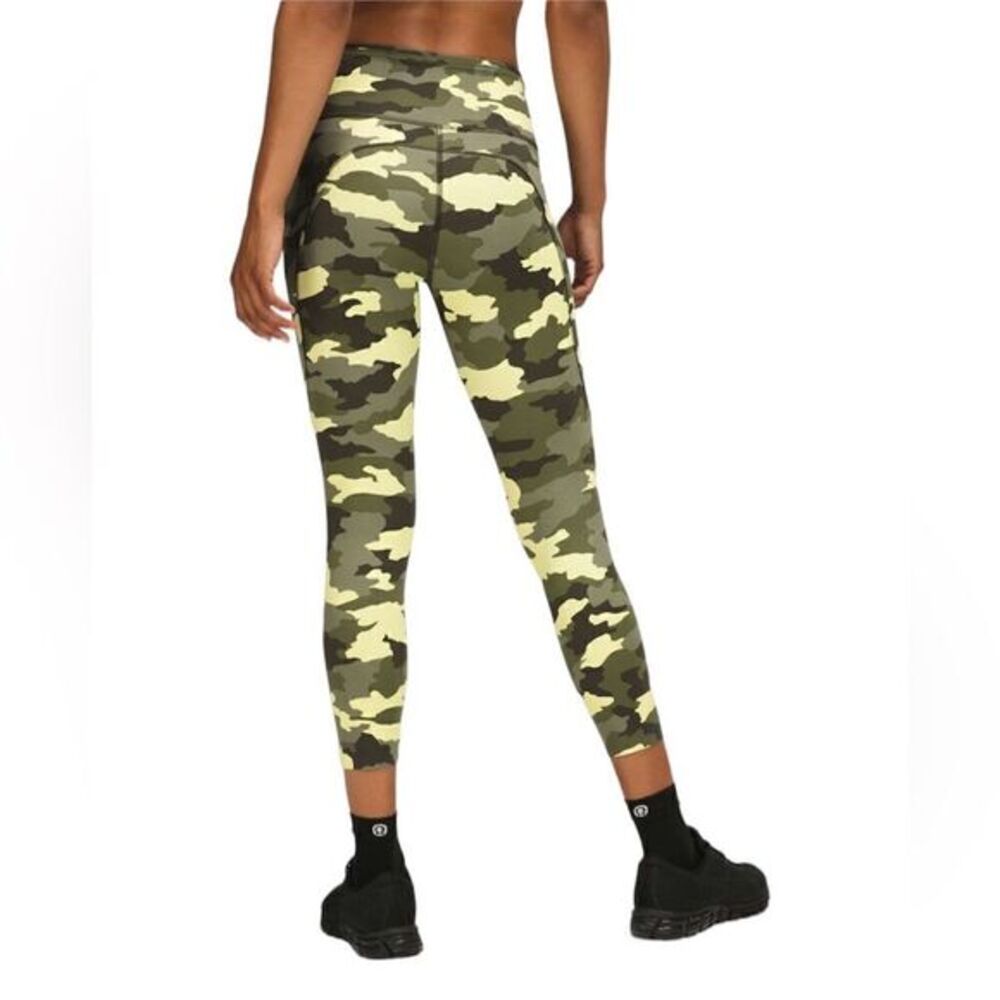 Lululemon‎ Fast Free High Rise Crop Leggings Nulux 23" Camo Crispin Green Size 6